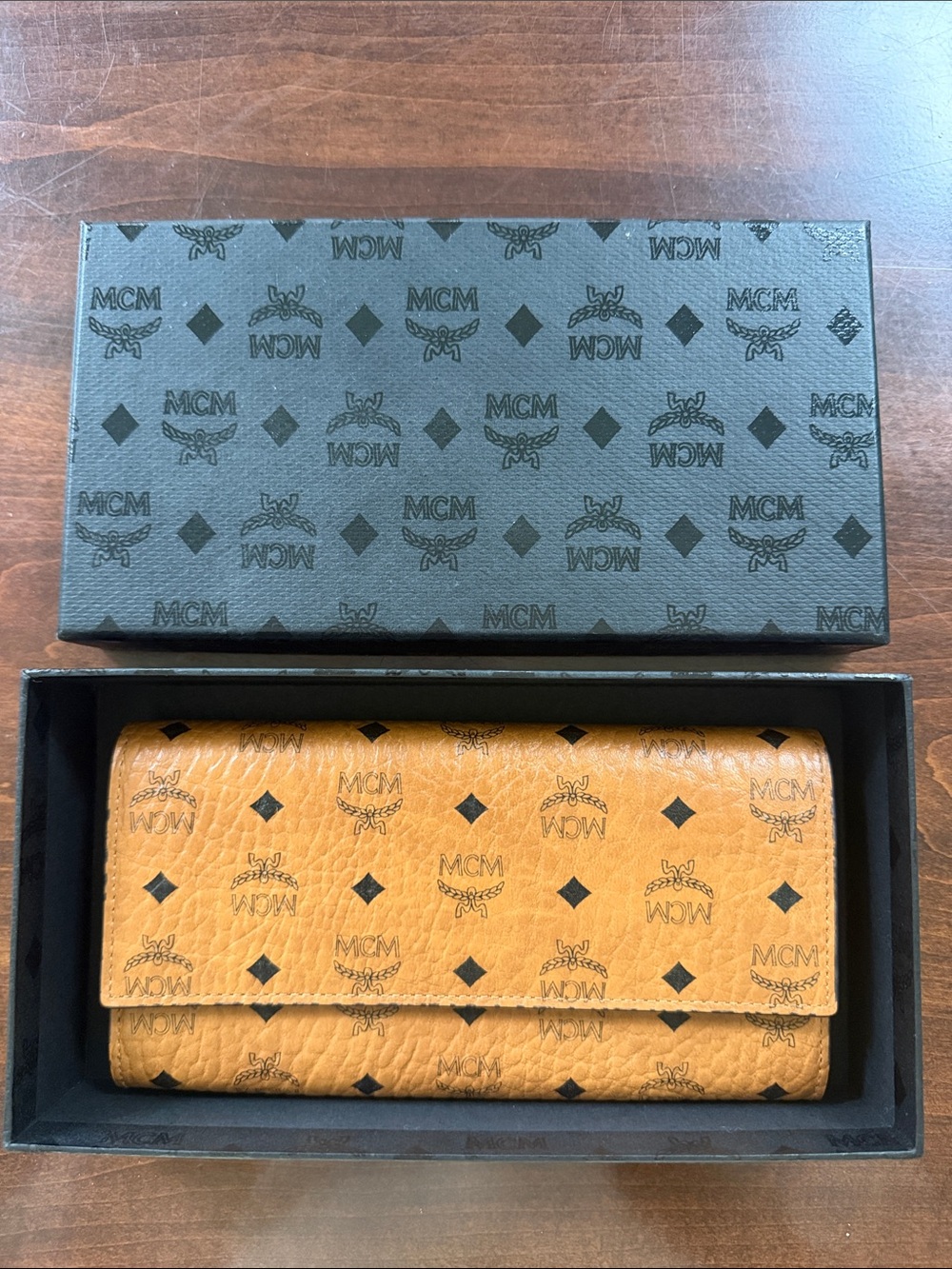 MCM Cognac Logo Continental Wallet - Accessories